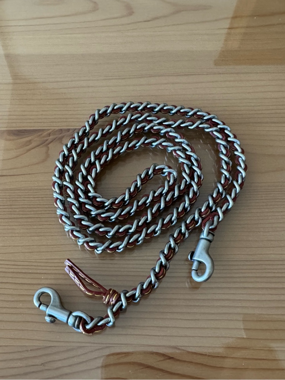 Coach 1941 matte silver and brown leather dinky replacement strap